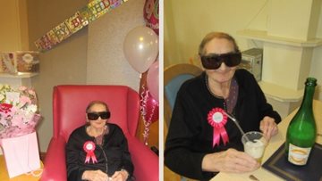 Birthday celebrations for Mary at Ash Court care home